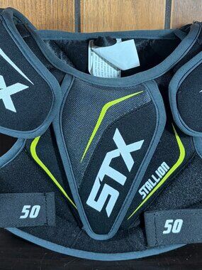 STX Stallion 50 Lacrosse Shoulder Pads Sz XS Black White